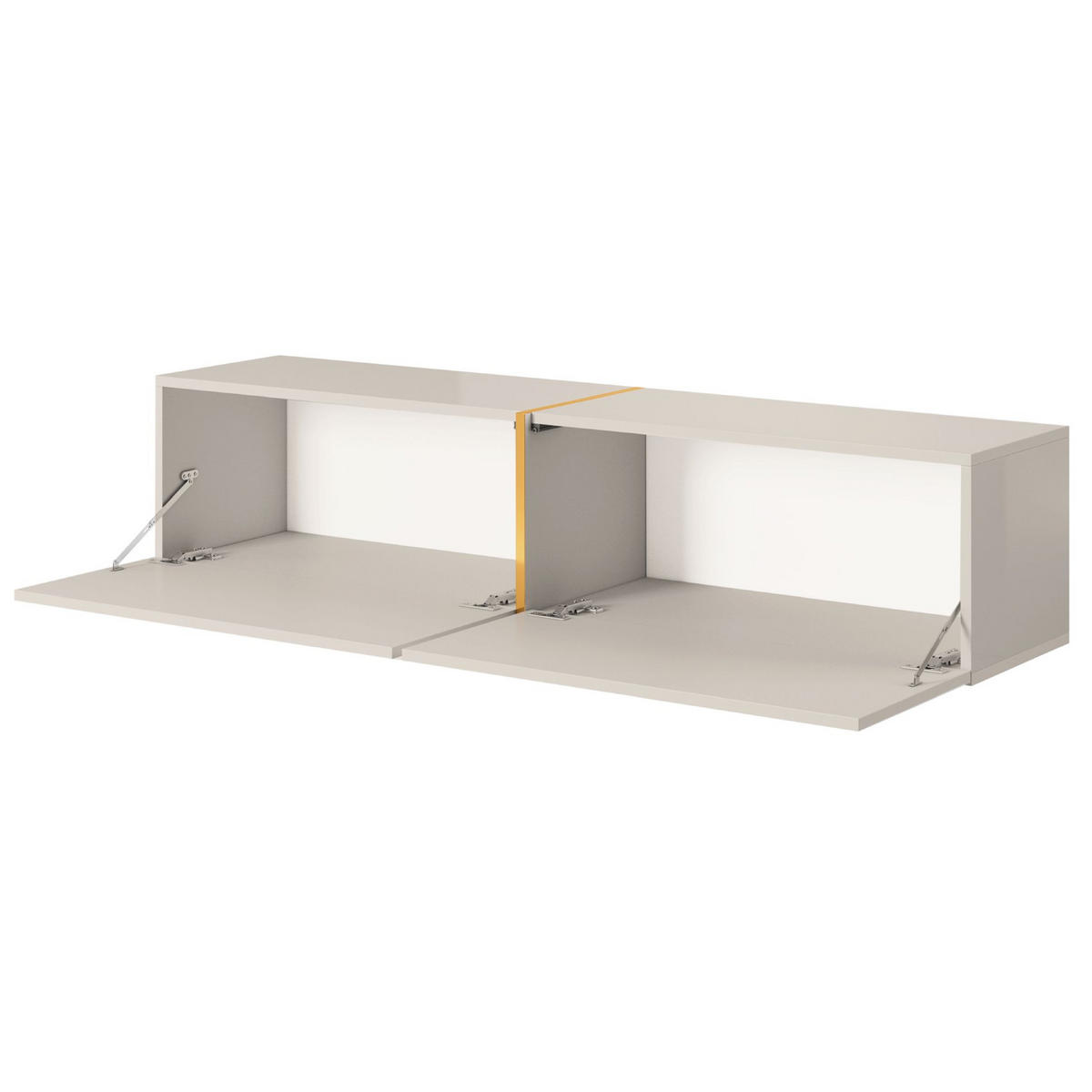 TV-HÄNGEBOARD Bisira Greige mit goldenem Einsatz 140 cm - Greige/Goldfarben, Holzwerkstoff (140/30/31.6cm) - Selsey