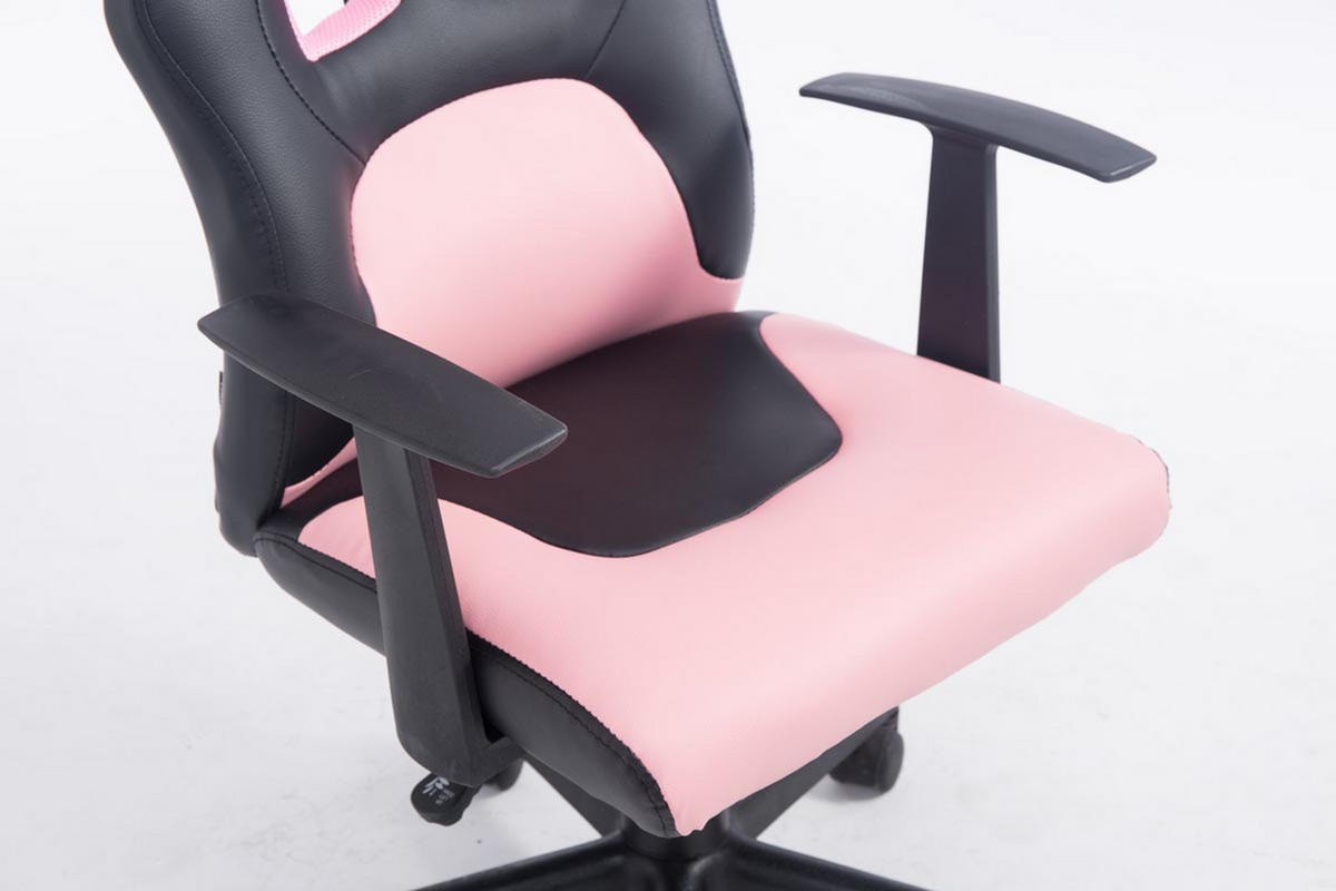 BÜROSTUHL Funny, Kunstleder Schwarz/Pink - Rosa, Kunststoff/Textil (56/93/59cm) - TPFLiving