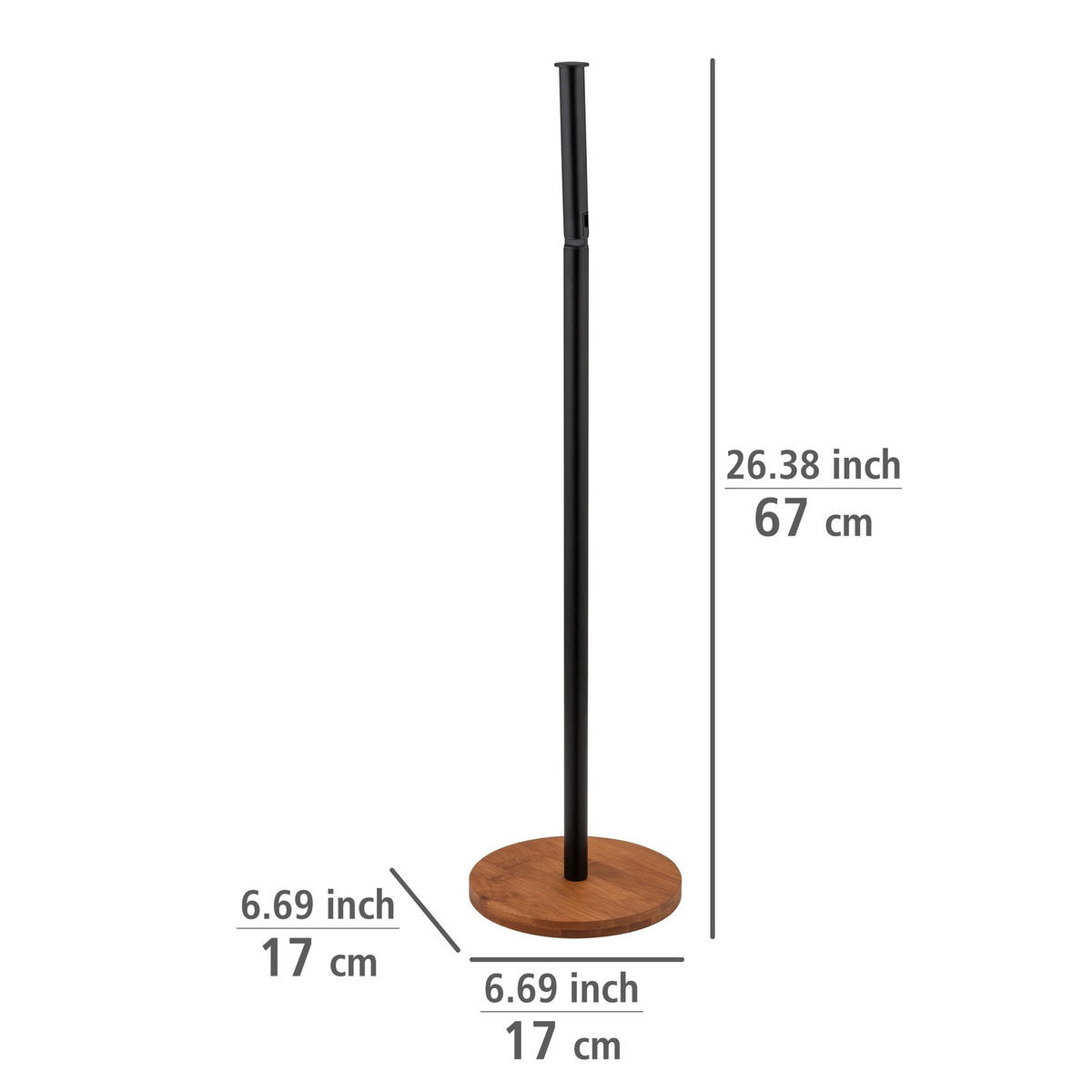 PAPIERSTÄNDER mit Griff 2-in-1 Serro 17/17/67 cm - Braun, Metall (17/67/17cm) - Wenko