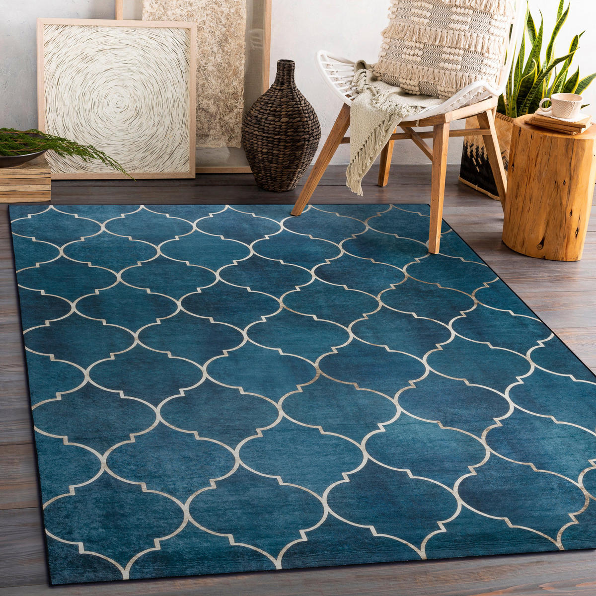 TEPPICH Andre 80/150 cm - Blau, Textil (80/150cm) - rugsX