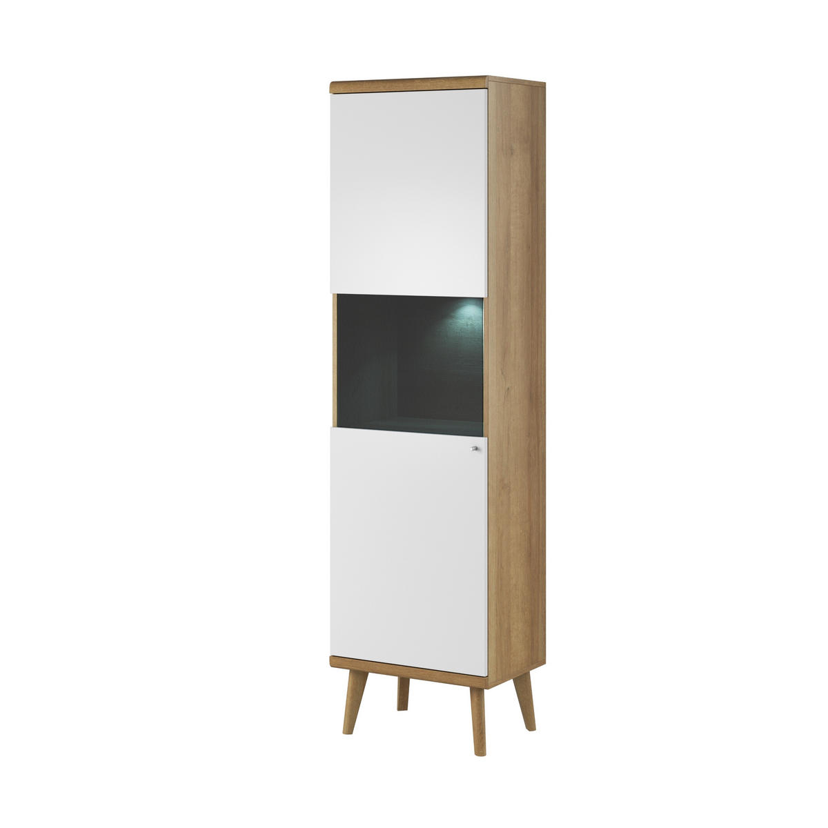 VITRINE in Eichefarben, Weiß - Eichefarben, Holzwerkstoff (50/197/40cm) - MASSENO