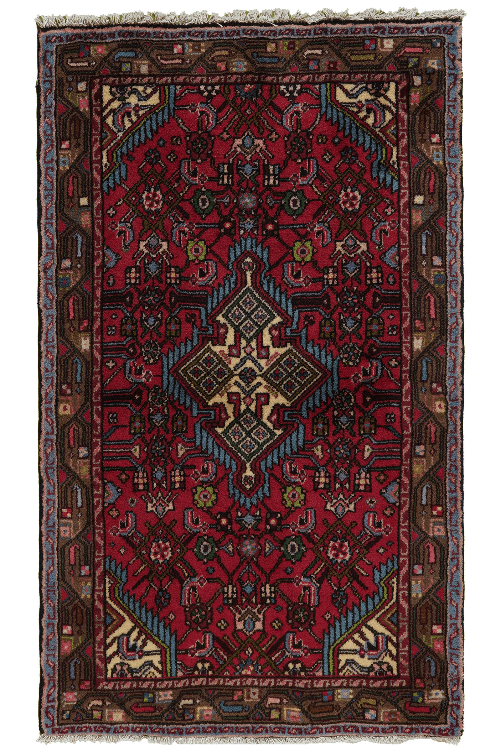 ORIENTTEPPICH handgeknüpft Assadabad Rot 131/77 cm Schurwolle - Rot, Textil (77/131cm) - Looma