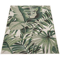 OUTDOOR Teppich Palmen Balkon, Terrasse schmutzabweisend Grün Rechteckig 160x230 - Grün, Textil (160/230cm) - KADIMA DESIGN