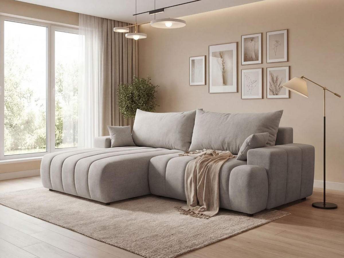 ECKSOFA Caleo Grau Links - Grau, Holz/Textil (270/170cm) - Graingold