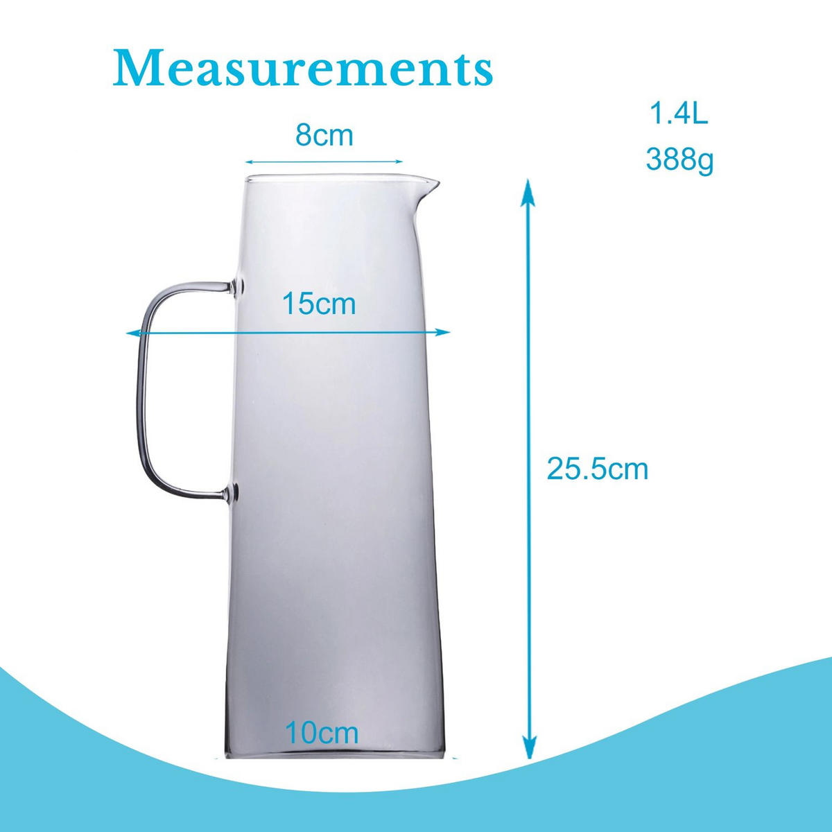 KARAFFE 1.4 Liter - Grau, Glas (1.4L) - Intirilife