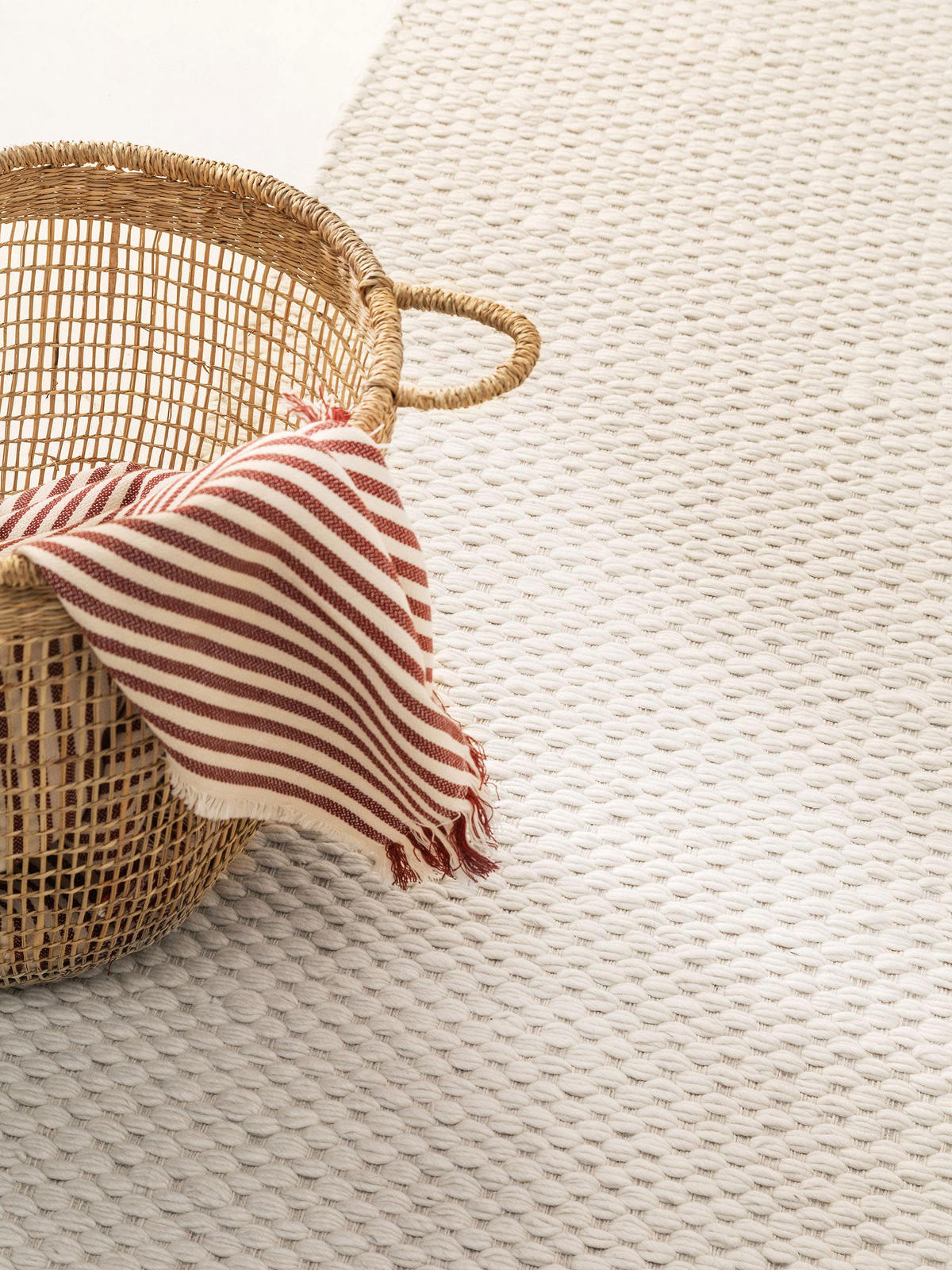 WOLLTEPPICH Lana Cream 80x250 cm - Creme, Textil (80/250cm) - benuta Pure
