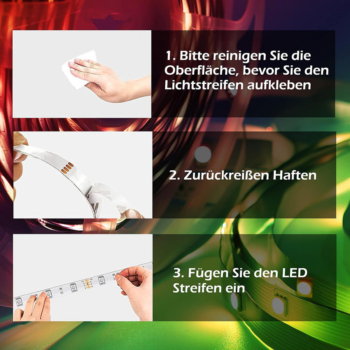 LED-STRIP Zyrvixk 30m - Multicolor, Kunststoff (30/30/30cm) - ZMH