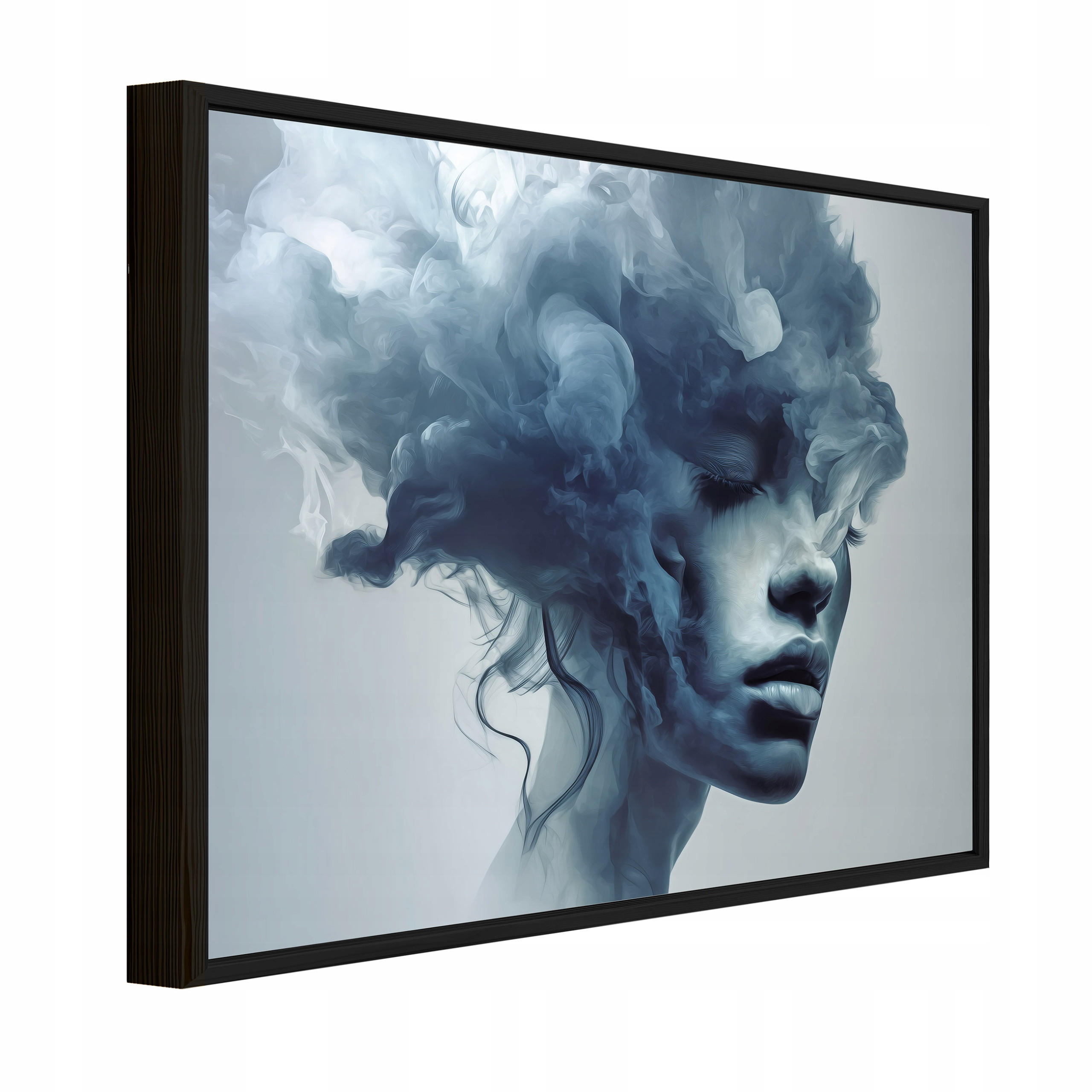 BILDER mit Rahmen Frau Gesicht Blau 60x40 cm - Multicolor, Holzwerkstoff (60/40cm) - Wallarena