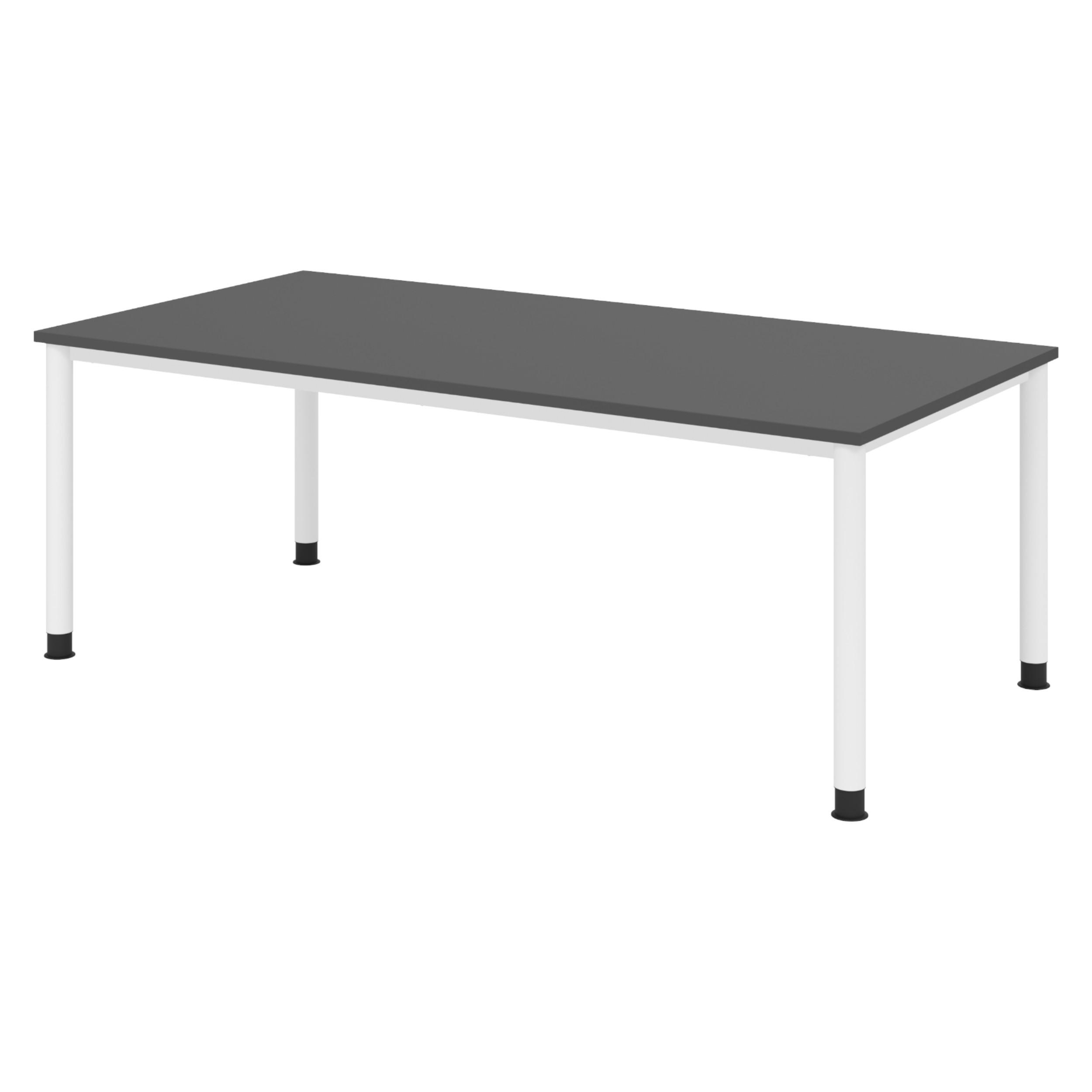 bümö Schreibtisch Graphit, Weiß 200x74x100 cm