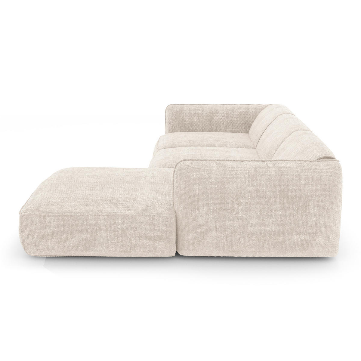 ECKSOFA RECHTS Rastervelours Creme 272cm - Creme, Textil (272/165cm) - Sia Home