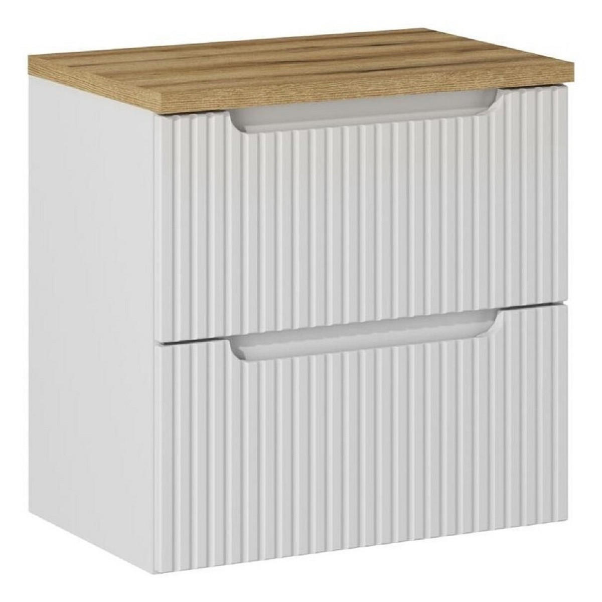 WASCHTISCHUNTERSCHRANK 60 cm 2 Teile - Nova White N BM105 in Weiß/Evoke Eiche - Weiß/Eiche Artisan, Holz (60/57/40cm)