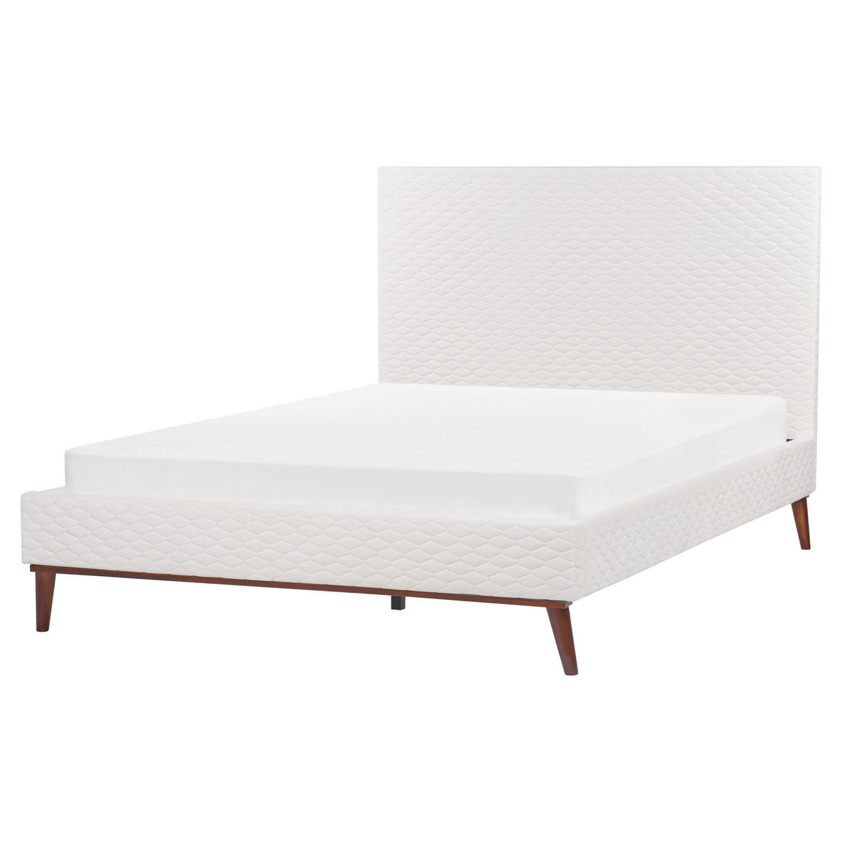 POLSTERBETT mit Lattenrost 140x200 cm Weiß Bayonne - Creme, Textil (140/200cm) - Beliani