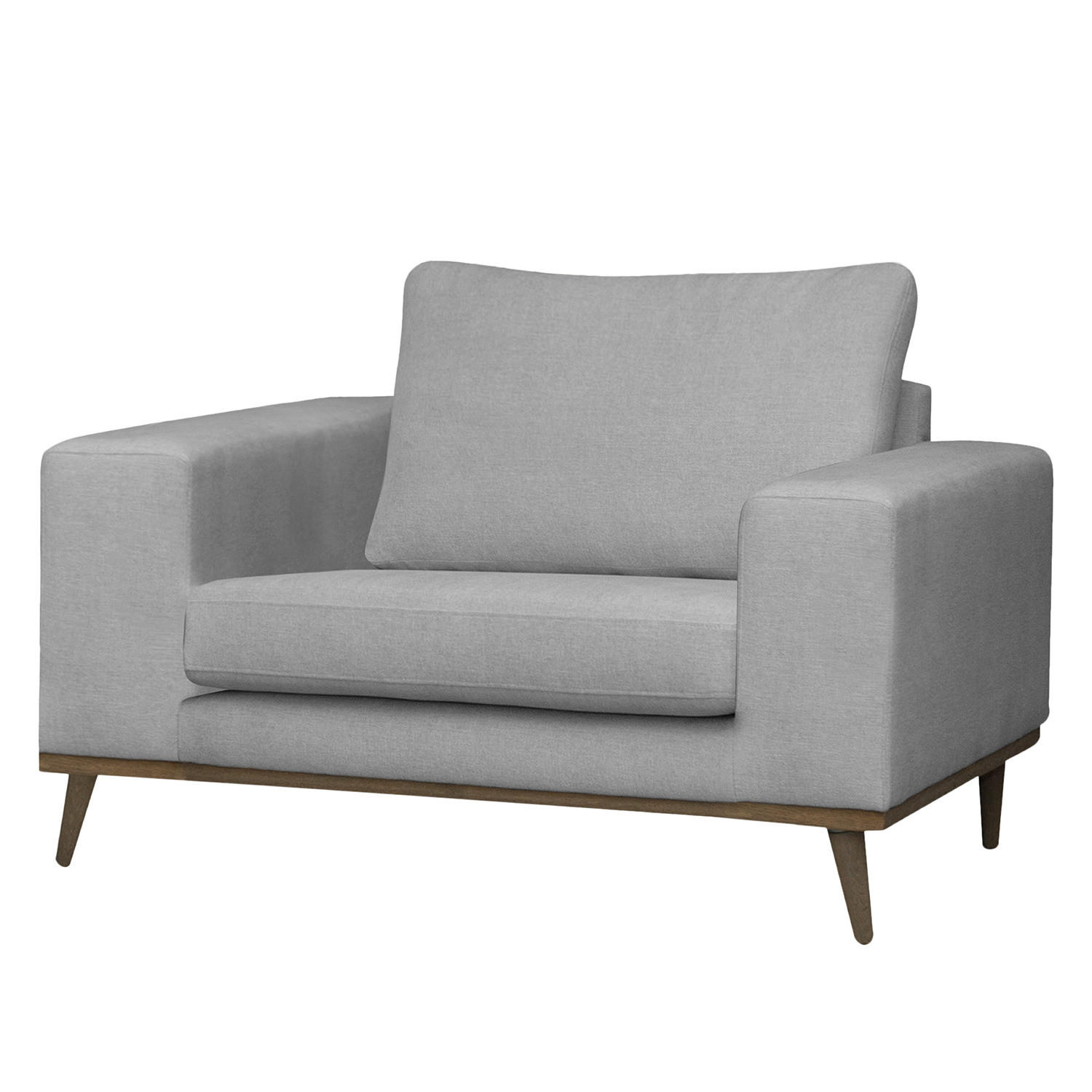 SESSEL - Eichefarben/Grau, Textil (122/81/88cm) - home24