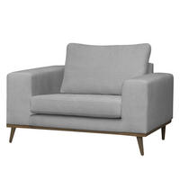 SESSEL - Eichefarben/Grau, Textil (122/81/88cm) - home24