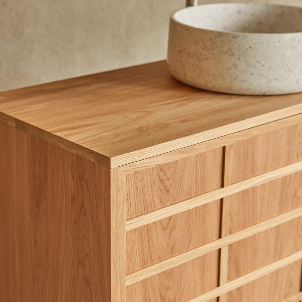 BADEZIMMERMÖBEL Miu Natur aus Eiche - Naturfarben, Holz (115/82/48cm) - Tikamoon