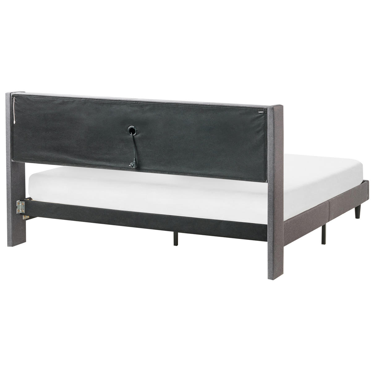 BETT mit LED 180/200 cm Stoff Dunkelgrau Beaulieu - Dunkelgrau, Textil (180/200cm) - Beliani