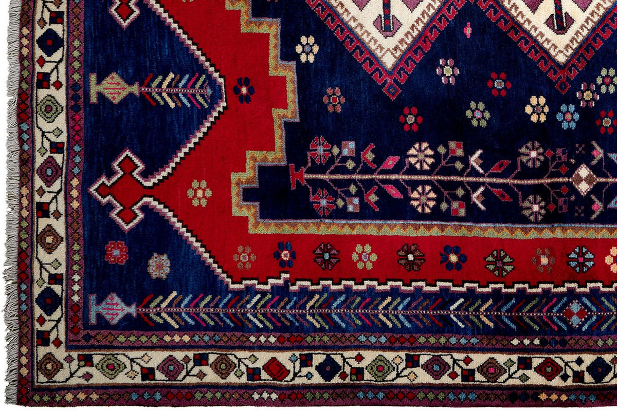 ORIENTTEPPICH handgeknüpft Afshar Blau 210/165 cm Schurwolle - Blau, Textil (165/210cm) - Looma