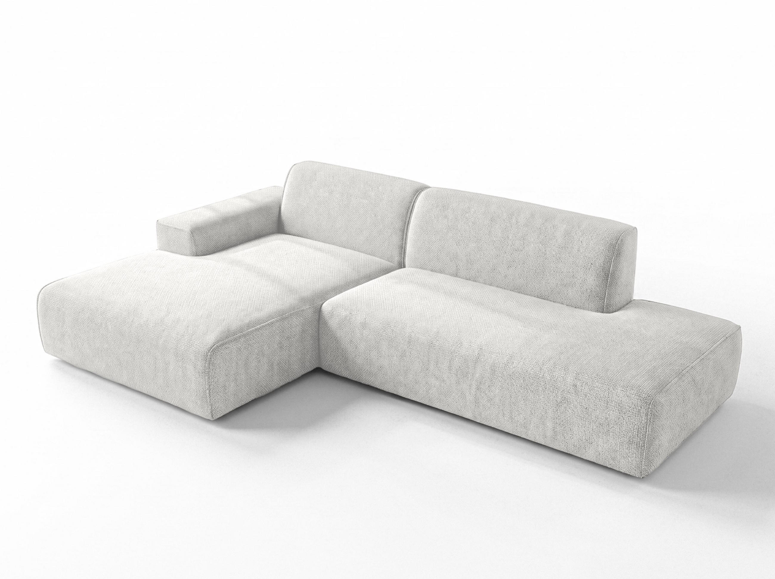 ECKSOFA L Form Didim Duo Weiß 288/162/80 cm – stilvolle kleine Eckcouch Links - Schwarz/Weiß, Kunststoff/Textil (288/162cm) - AX Living