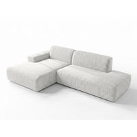 ECKSOFA L Form Didim Duo Weiß 288/162/80 cm – stilvolle kleine Eckcouch Links - Schwarz/Weiß, Kunststoff/Textil (288/162cm) - AX Living