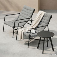 BALKONSET - 3-teilig - Stahl / Bouclé - Anthrazit, Textil/Metall - home24