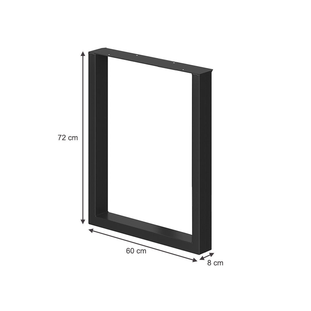 Thumbnail - Vicco Tischbeine, Schwarz, Metall, Rechteckig, 60x72x8 cm, Esszimmer, Tische, Esstische, Tischsysteme