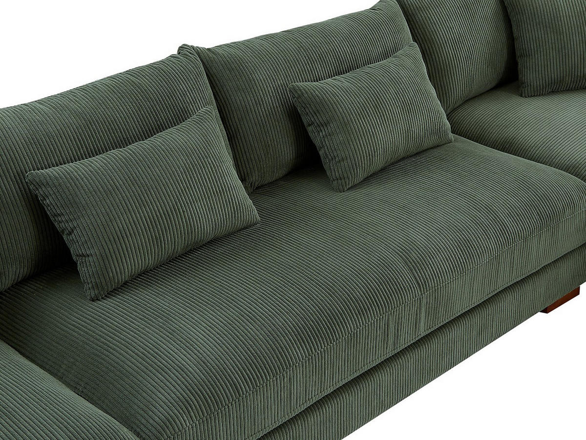 SOFA ohne Schlafmöglichkeit - 10 Personen - Samt, Stoff - Grün - - Grün, Textil (102/85/77cm) - Vente-Unique