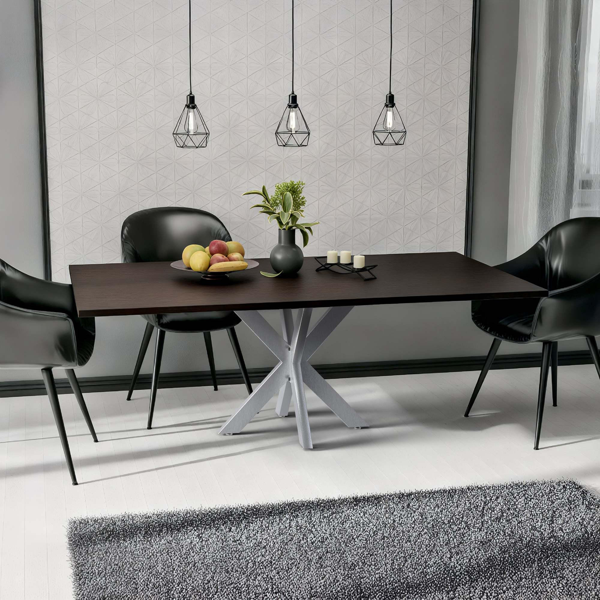 TISCHBEIN eckig 85/85/71 cm Metall edelstahl - Edelstahlfarben, Metall (85/71/85cm) - CLP