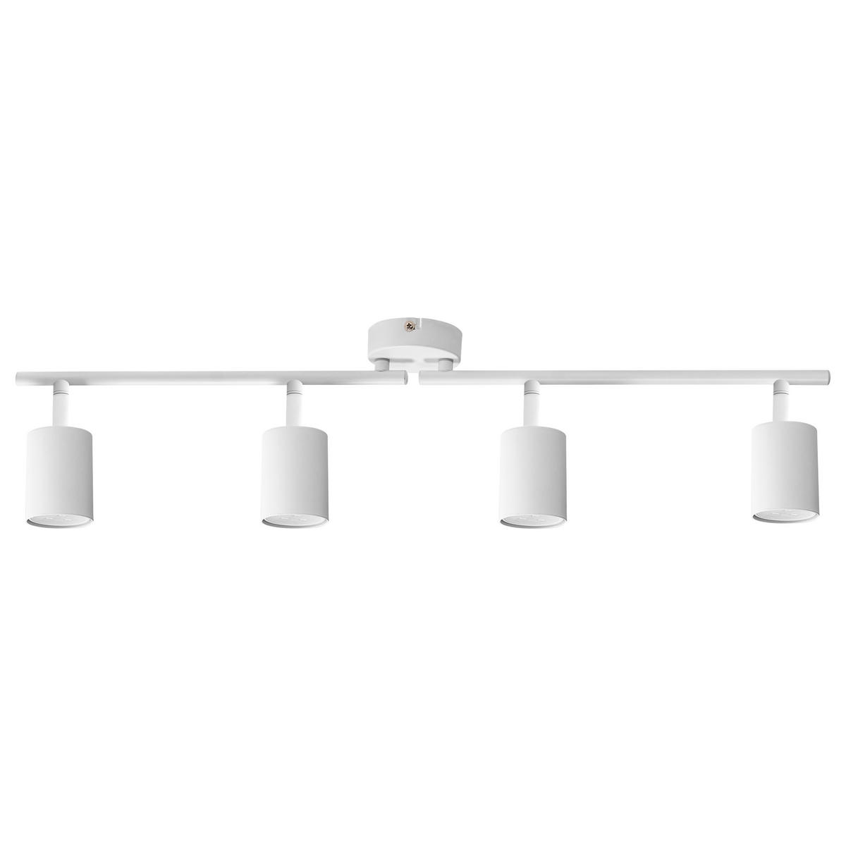 STRAHLER-4-FLAMMIG Weiß Nyando - Weiß, Metall (8/68/17cm) - Beliani