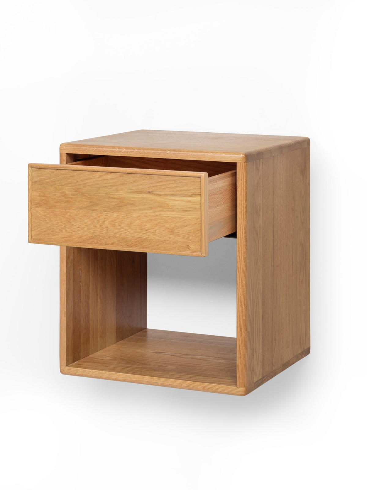 WANDNACHTTISCH Helene aus Eiche mit Schublade – Natur - Beige, Holz (40/46/38cm) - WOODEK