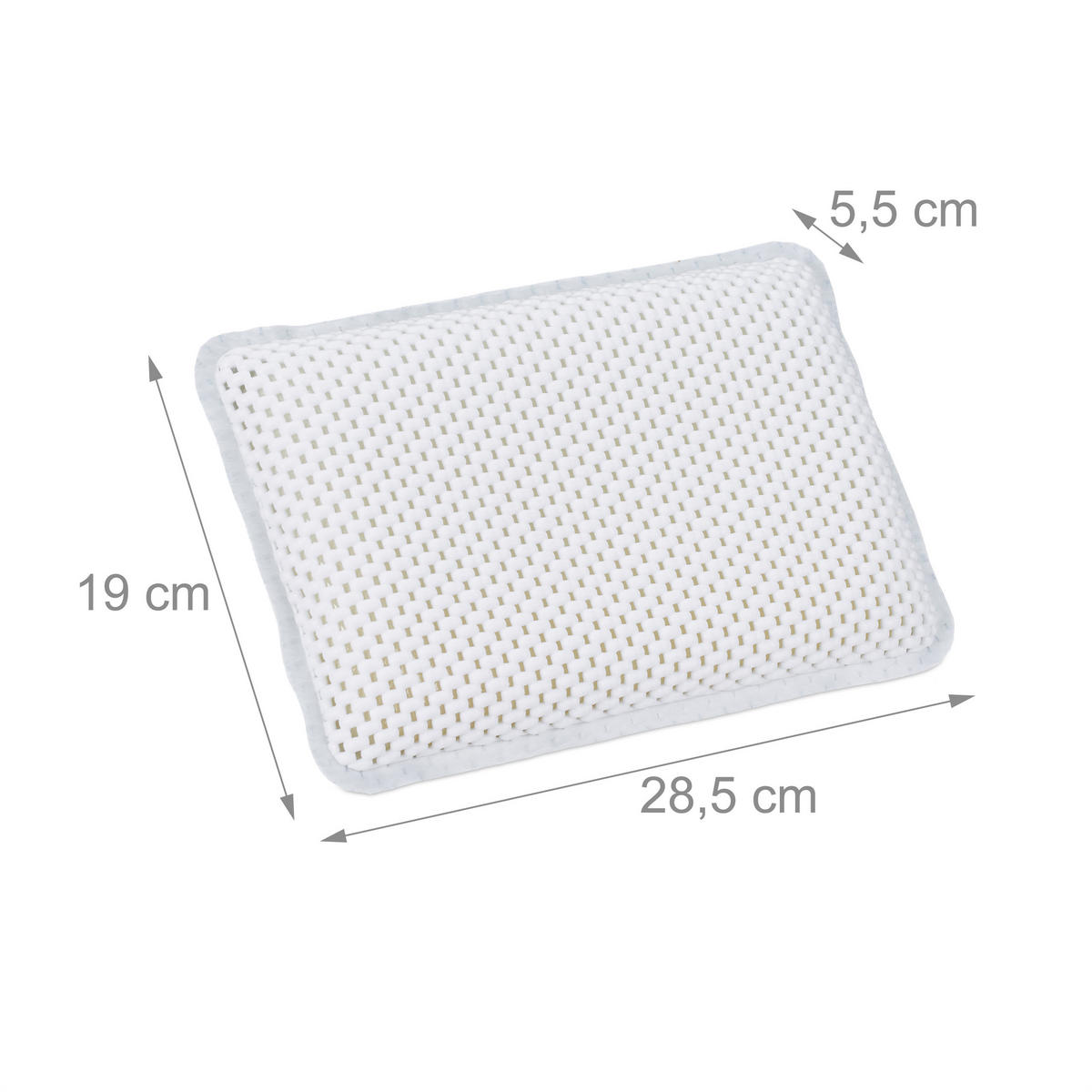 BADEWANNENKISSEN - Weiß, Kunststoff/Textil (28.5/5.5cm) - Relaxdays