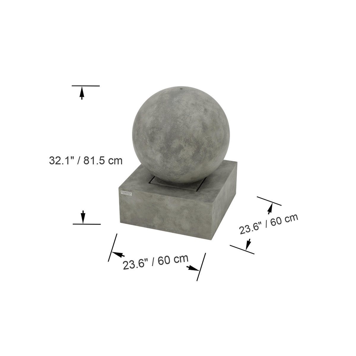 GARTENBRUNNEN Amrita 60 x 60 x 81.5 cm - Grau, Naturmaterialien (60/60/81.5cm) - Elementi