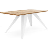 ESSTISCH Vance rechteckig, Craft Eiche 120/60/48 cm - Eiche Wotan/Weiß, Holzwerkstoff/Metall (60/120/48cm) - WFL GROUP