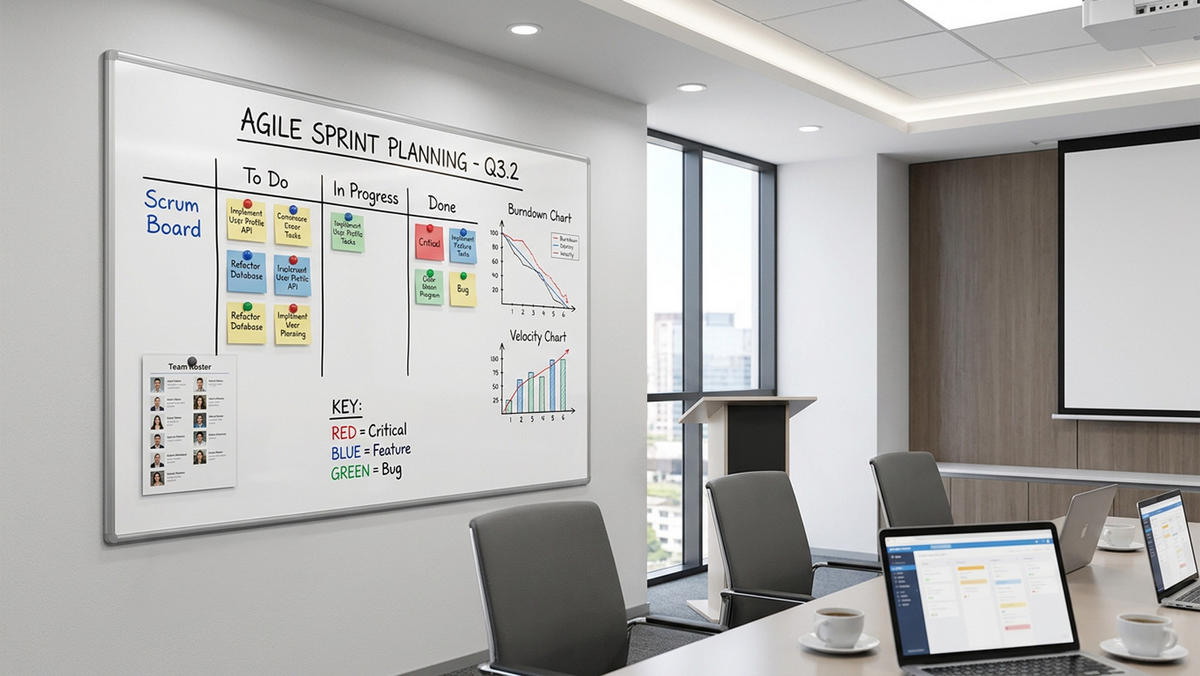 MAGNETISCHES Whiteboard - PREMIUM EXPO Alurahmen 160x120 cm - Weiß, Metall (160/120/2cm) - ALLboards