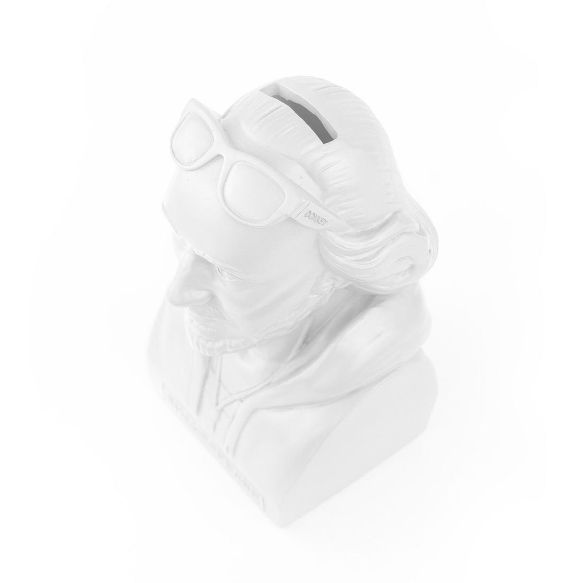 SPARDOSE Historic Hipster Shakespeare, Polyresin, Weiß, 8 x 9 x 14.5 cm - Weiß, Kunststoff (8/14.5/9cm) - Donkey Products