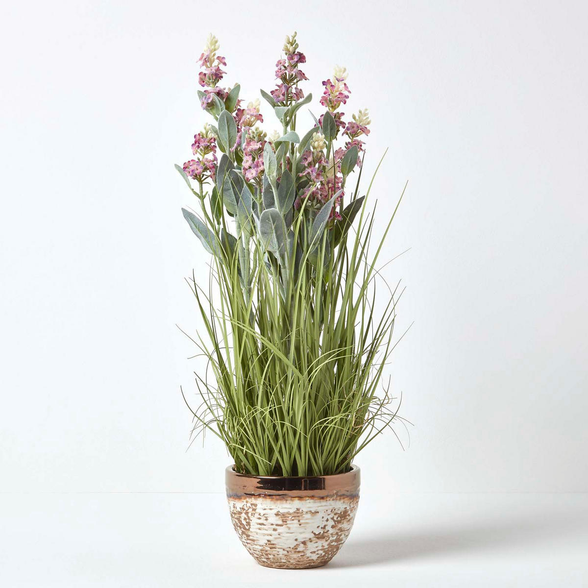 KUNSTPFLANZE Lavendel rosa im Deko-Topf, 66 cm - Rosa, Kunststoff (66cm) - Homescapes