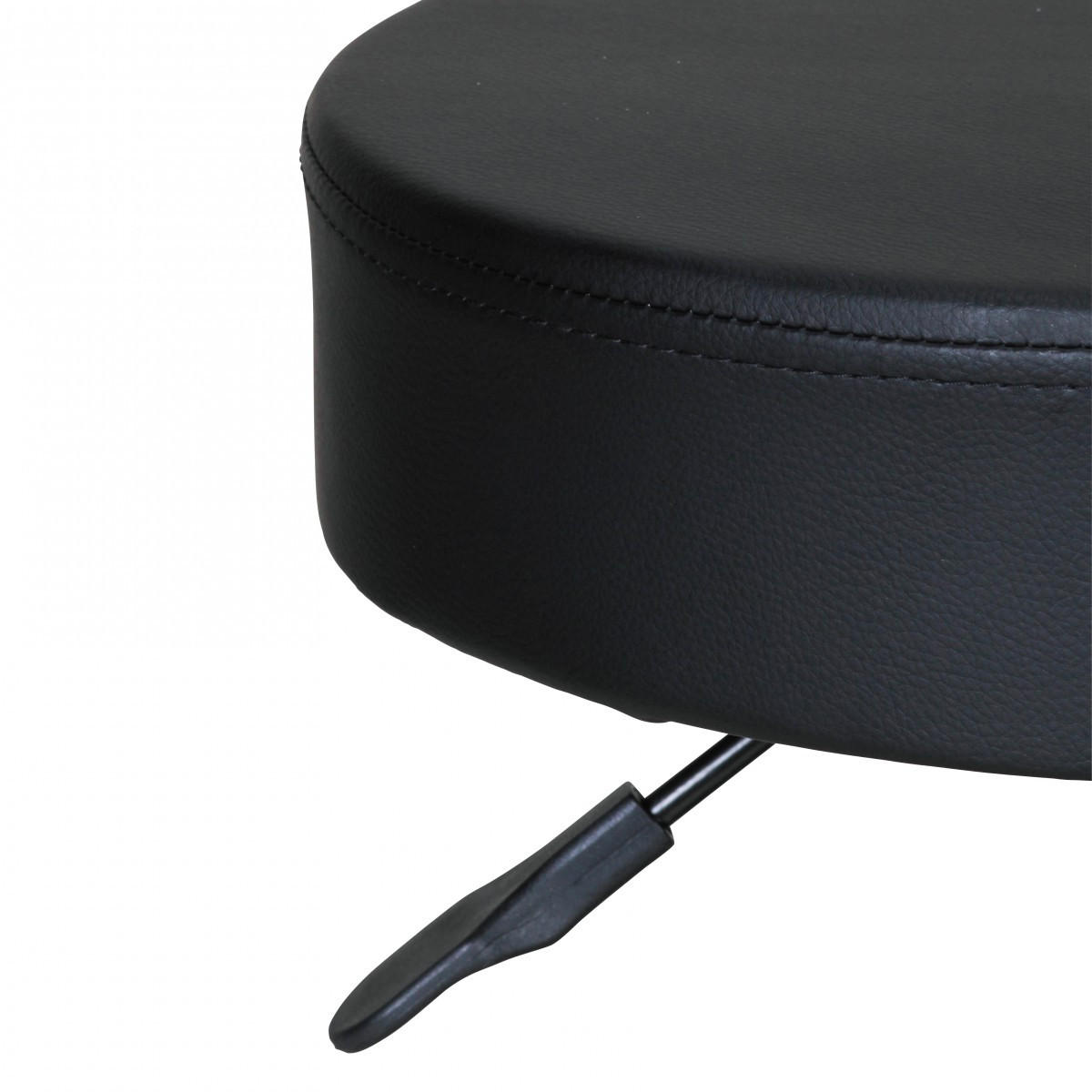 ARBEITSHOCKER Lederoptik 360° drehbar, höhenverstellbar, stabil, Schwarz 50x50x55 cm - Schwarz, Kunststoff/Textil (50/55/50cm) - KADIMA DESIGN