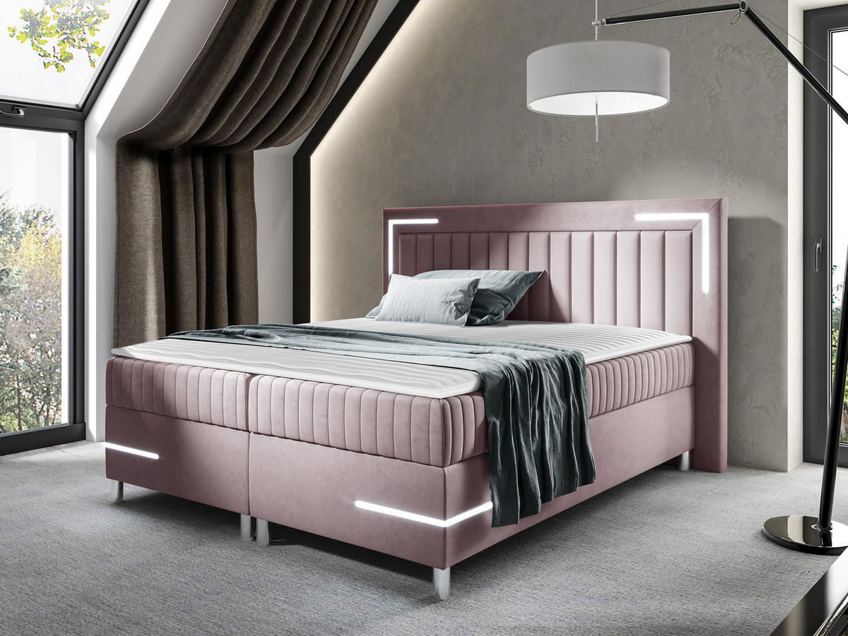 BOXBETT Tenosi 3 LED - Violett, Holz (140/200cm) - MIRJAN24