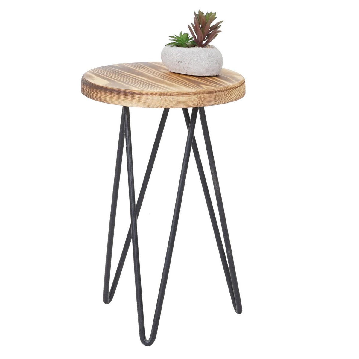 BEISTELLTISCH rund Braun, Schwarz 2er-Set - Schwarz/Braun, Holz (25/25/40cm) - MCW