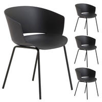 GARTENSTÜHLE NIVEL 4ER-SET - Schwarz, Textil (60/80/56cm) - IDIMEX