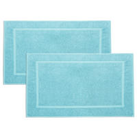 BADEMATTE, 2er-Set, 50x80 cm, 100% Baumwolle, Blau - Blau, Textil (50/80cm) - Zollner