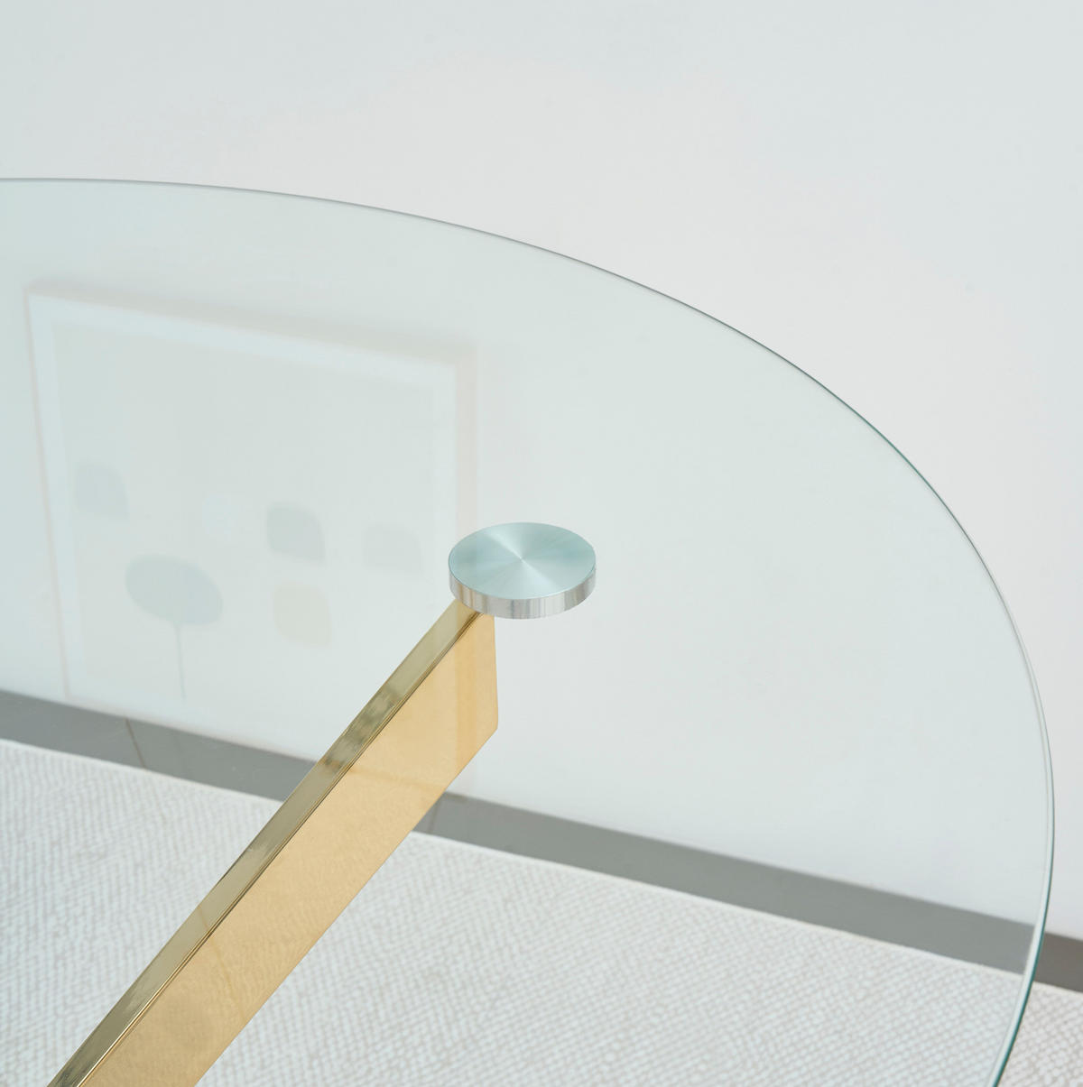ESSTISCH 80/80/76 cm mit Tischplatte aus gehärtetem Glas und Kreuzgestell, Metall/Glas, Gold - Goldfarben, Metall (80/80/76cm) - Redom
