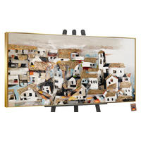 GEMÄLDE Häuschen im Sonnenlicht Schattenfugenrahmen Gold 200x100 cm - Goldfarben, Holz (200/100cm) - YS-art gallery