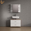 BADMÖBEL-SET Eisak Weiß/Sonoma 2 Teile, Unterschrank 80 cm - Weiß/Sonoma Eiche, Holzwerkstoff (80/60/33cm) - Livinity®