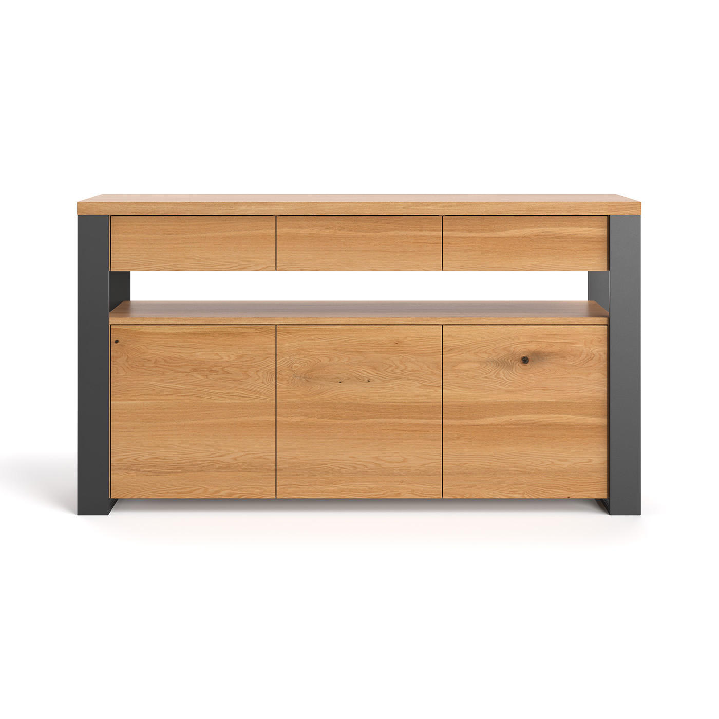 SIDEBOARD Hylde aus massivem Eichenholz 160 cm - Eichefarben/Naturfarben, Holz (160/100/50cm) - Danzz