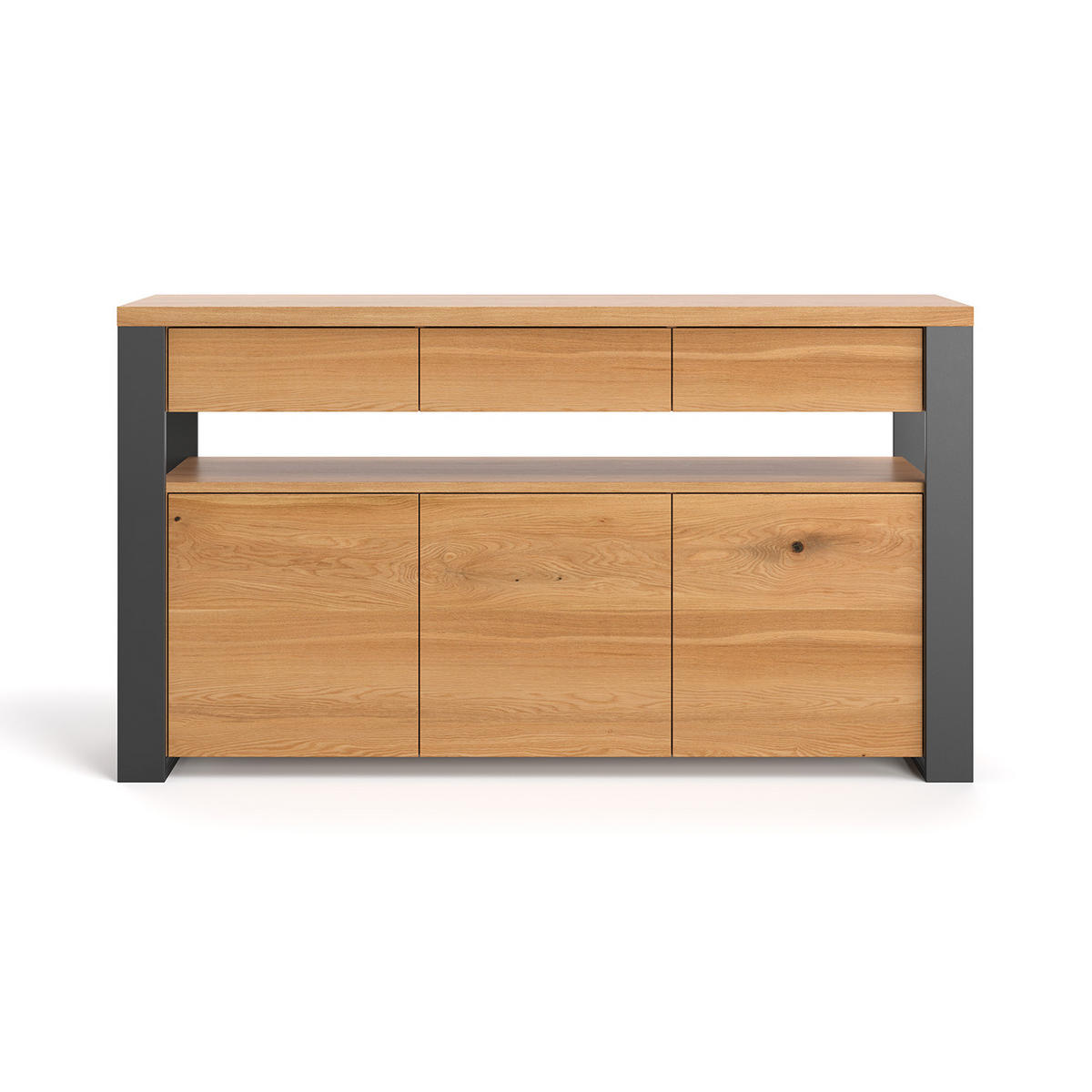 SIDEBOARD Hylde aus massivem Eichenholz 160 cm - Eichefarben/Naturfarben, Holz (160/100/50cm) - Danzz