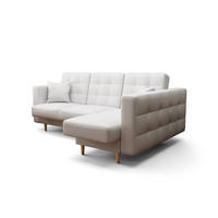 ECKSOFA KONGO RBN12, Eckcouch in L-Form mit Schlaffunktion, Farbe: Weiß, Kunstleder, Ottomane Rechts - Weiß, Textil (225/158cm) - O-Sofa