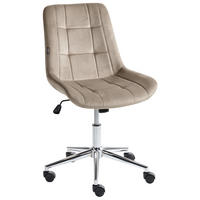 BÜROSTUHL Samtstoff Taupe Melrose - Taupe, Textil/Metall (60/82/60cm) - Beliani