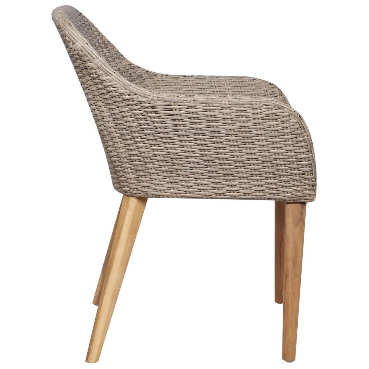 GARTENSTÜHLE Mit Polstern 2er Set Poly Rattan Braun - Braun, Kunststoff (56/82/60cm) - vidaXL
