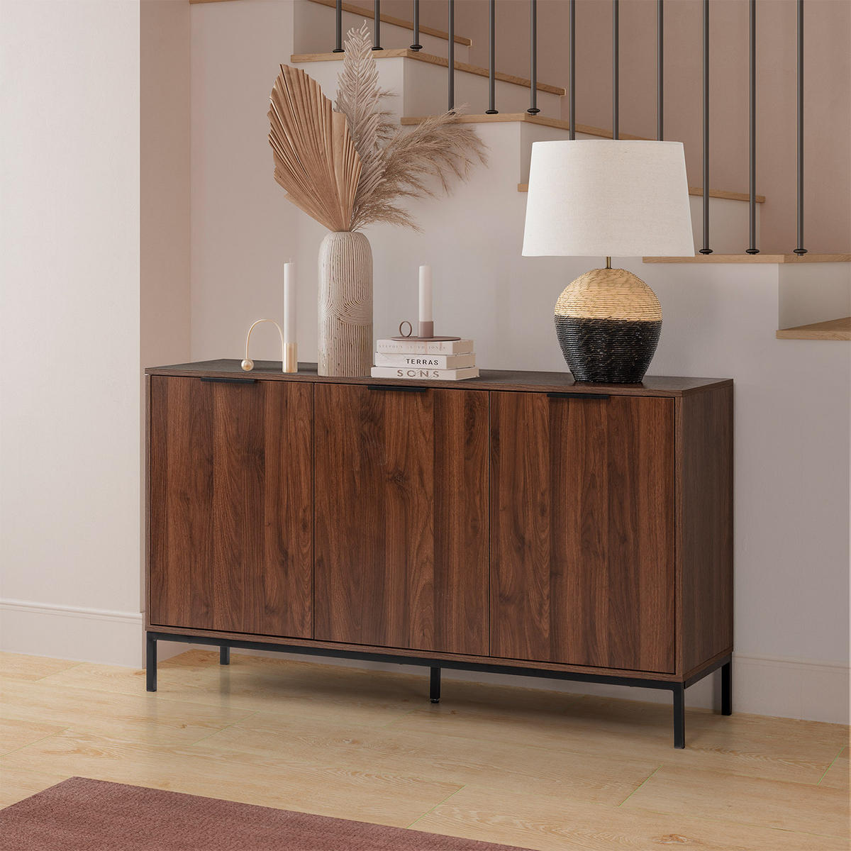 SIDEBOARD Auri 3 türen Walnussfarbe - Walnussfarben, Holzwerkstoff (140/80/40cm)