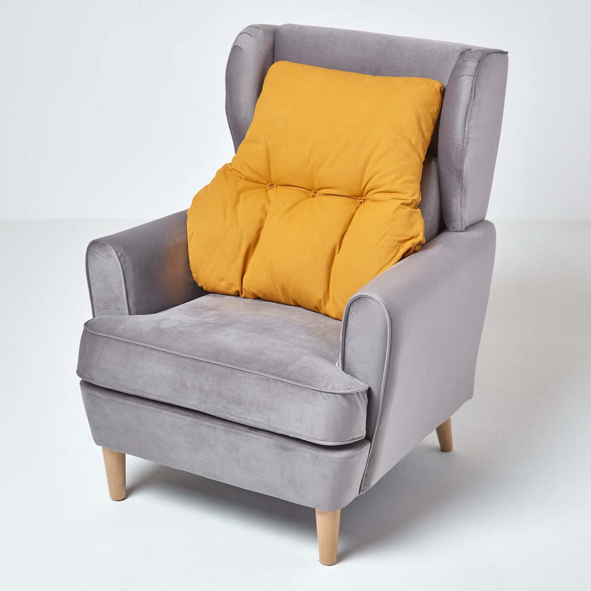 RÜCKENKISSEN senfgelb 68/58 cm – Stützkissen für Sessel, Baumwolle - Gelb, Textil (68/15cm) - Homescapes